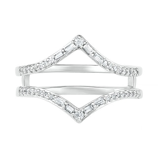 0.69 CT. T.W. Multi-Shape Diamond Chevron Split Shank Bridal Set in 10K Gold