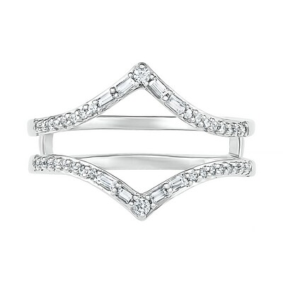 0.69 CT. T.W. Multi-Shape Diamond Chevron Split Shank Bridal Set in 10K Gold