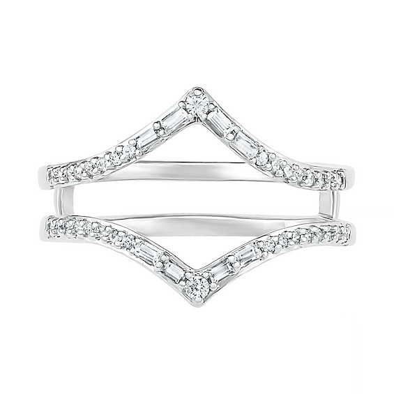 0.69 CT. T.W. Multi-Shape Diamond Chevron Split Shank Bridal Set in 10K Gold