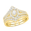 Thumbnail Image 0 of 0.69 CT. T.W. Multi-Shape Diamond Chevron Split Shank Bridal Set in 10K Gold