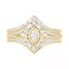 Thumbnail Image 1 of 0.69 CT. T.W. Multi-Shape Diamond Chevron Split Shank Bridal Set in 10K Gold