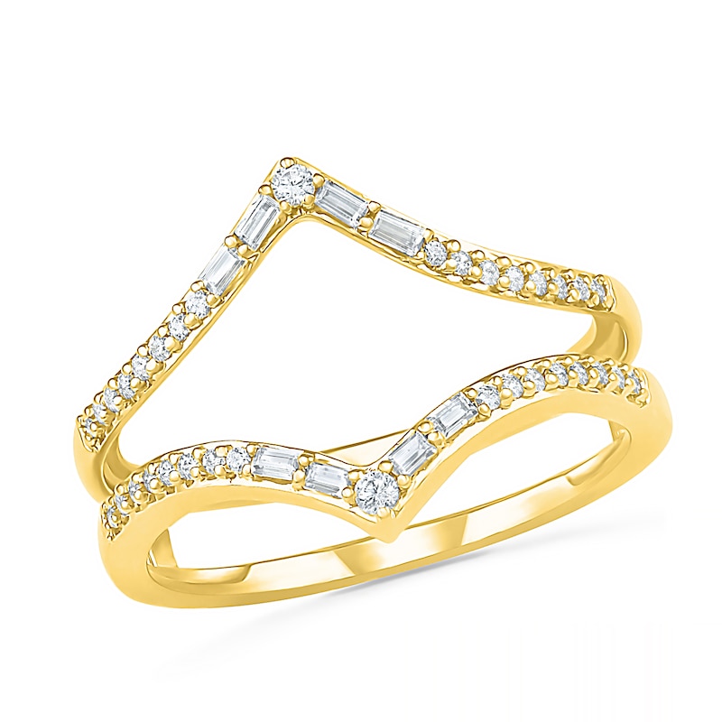 0.69 CT. T.W. Multi-Shape Diamond Chevron Split Shank Bridal Set in 10K Gold|Peoples Jewellers