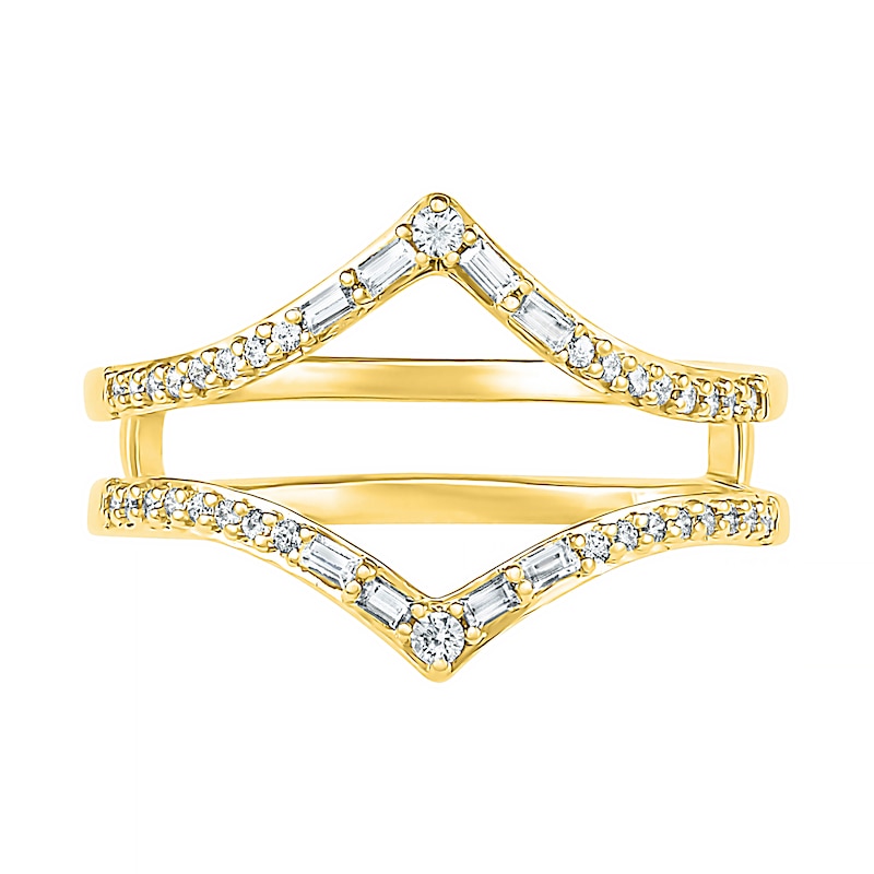 0.69 CT. T.W. Multi-Shape Diamond Chevron Split Shank Bridal Set in 10K Gold|Peoples Jewellers