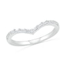 Thumbnail Image 0 of 0.145 CT. T.W. Baguette and Round Diamond Chevron Anniversary Band in 10K White Gold