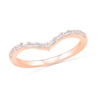 0.145 CT. T.W. Baguette and Round Diamond Chevron Anniversary Band in 10K Rose Gold