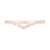 0.145 CT. T.W. Baguette and Round Diamond Chevron Anniversary Band in 10K Rose Gold