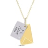 Diamond Accent "P.S. I LOVE YOU" Letter Pendant in Sterling Silver with Yellow Rhodium Plate