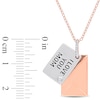 Diamond Accent "I LOVE YOU MOM" Letter Pendant in Sterling Silver with Rose Rhodium Plate