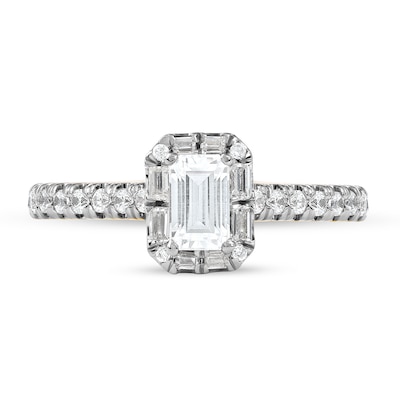 0.75 CT. T.W. Emerald-Cut Diamond Frame Engagement Ring in 10K Gold (I/I1)