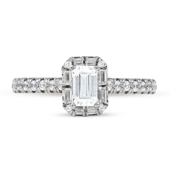 0.75 CT. T.W. Emerald-Cut Diamond Frame Engagement Ring in 10K Gold (I/I1)