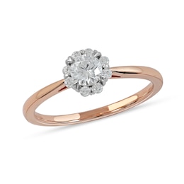 0.50 CT. T.W. Diamond Frame Engagement Ring in 10K Rose Gold (J/I3)