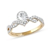 Thumbnail Image 0 of 0.75 CT. T.W. Pear-Shaped Diamond Frame Twist Shank Engagement Ring in 10K Gold (I/I1)