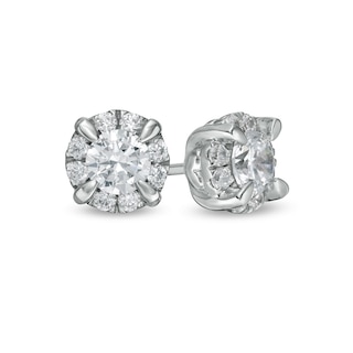 CT. T.W. Diamond Frame Stud Earrings in 10K Gold (J/I3