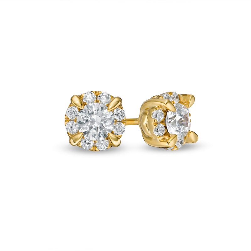 Main Image 1 of 0.58 CT. T.W. Diamond Frame Stud Earrings in 10K Gold (J/I3)