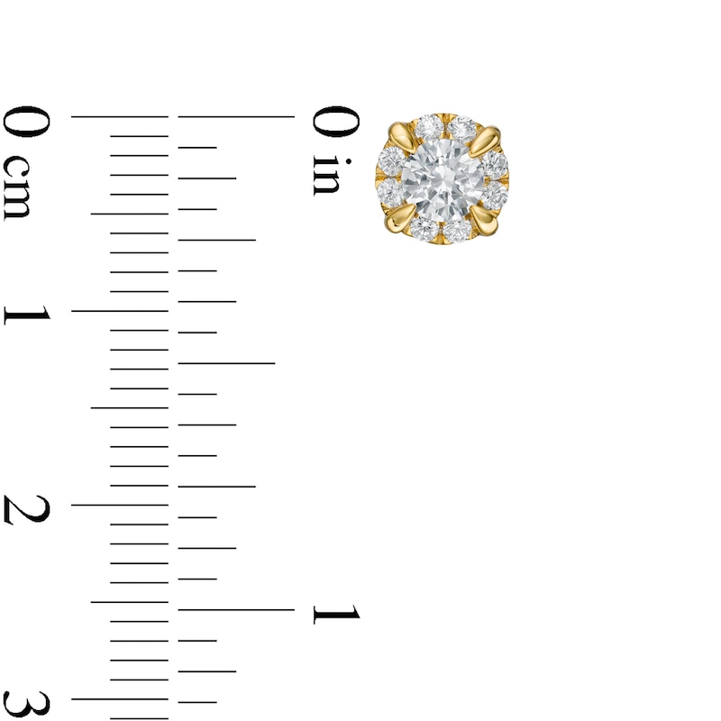 Main Image 3 of 0.58 CT. T.W. Diamond Frame Stud Earrings in 10K Gold (J/I3)