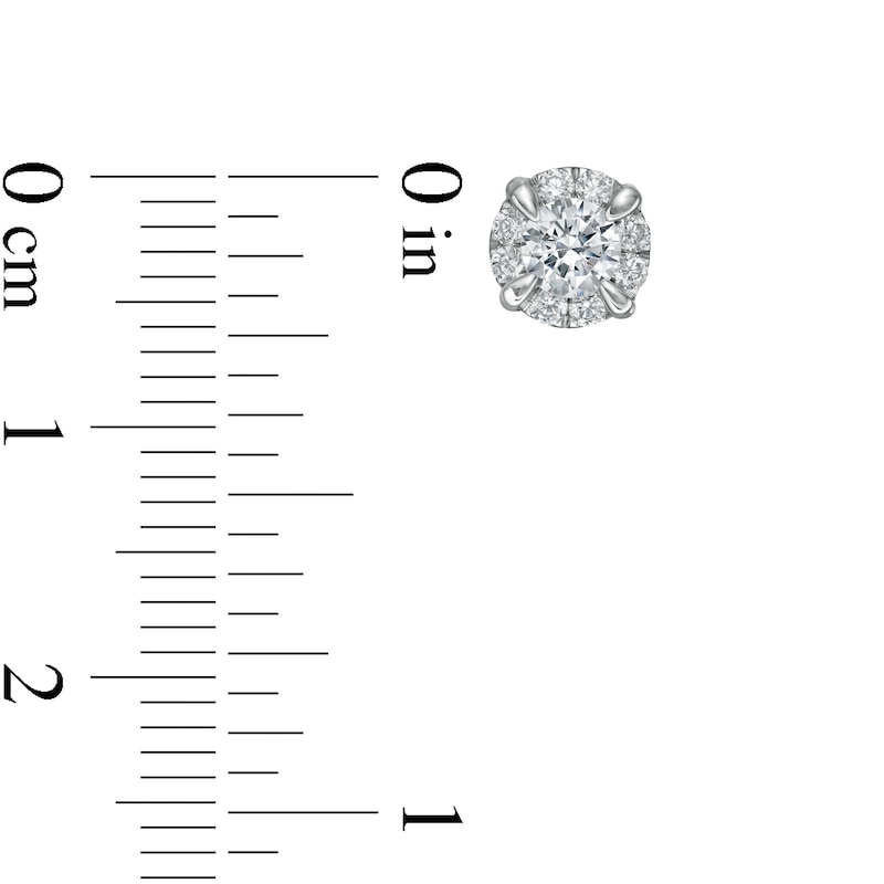 Main Image 3 of 0.69 CT. T.W. Diamond Frame Stud Earrings in 10K White Gold (J/I3)