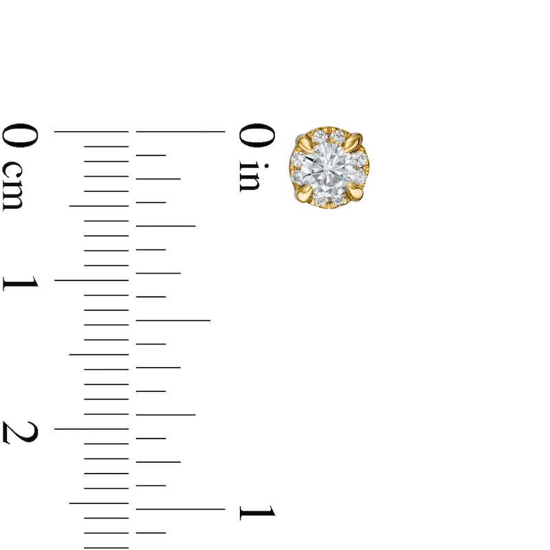 Main Image 3 of 0.69 CT. T.W. Diamond Frame Stud Earrings in 10K Gold (J/I3)