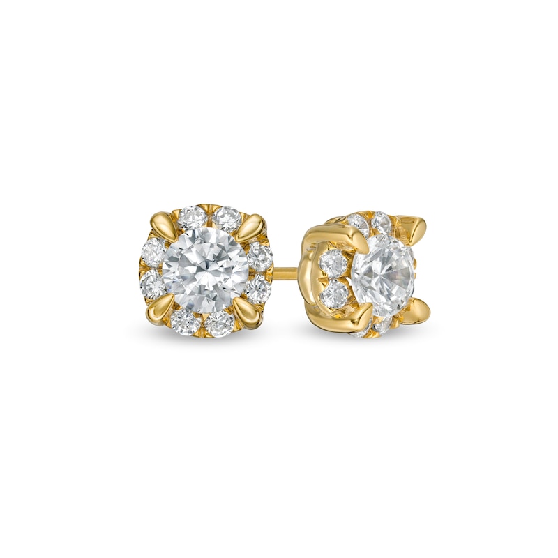 0.80 CT. T.W. Diamond Frame Stud Earrings in 10K Gold (J/I3)