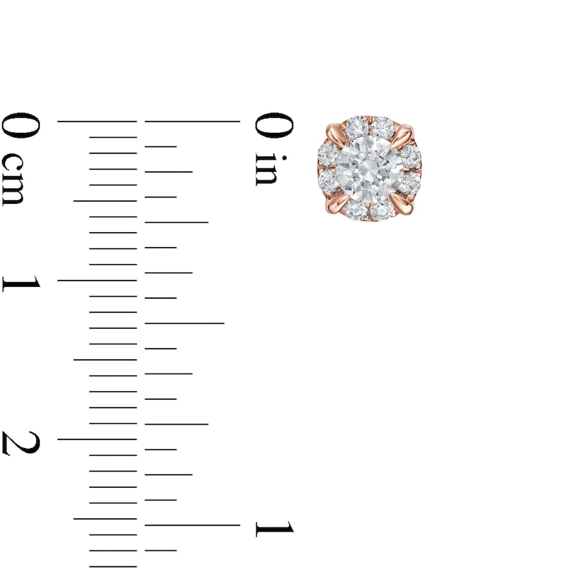 Main Image 3 of 0.80 CT. T.W. Diamond Frame Stud Earrings in 10K Rose Gold (J/I3)