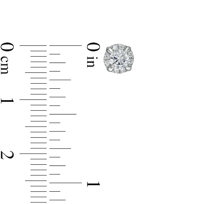 Main Image 3 of 0.95 CT. T.W. Diamond Frame Stud Earrings in 10K White Gold (J/I3)