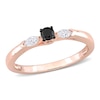 Thumbnail Image 0 of 0.24 CT. T.W. Black Enhanced and White Diamond Promise Ring in 10K Rose Gold