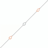 0.04 CT. T.W. Diamond Teardrop Station Anklet in Sterling Silver and 10K Rose Gold – 10"