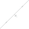 0.04 CT. T.W. Diamond Cross Anklet in Sterling Silver – 10"