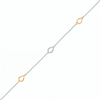 Thumbnail Image 0 of 0.04 CT. T.W. Diamond Teardrop Station Anklet in Sterling Silver and 10K Gold – 10"
