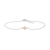 0.04 CT. T.W. Diamond Kite Frame Anklet in Sterling Silver and 14K Rose Gold Plate – 10"