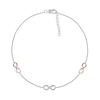 Diamond Accent Infinity Trio Anklet in Sterling Silver and 10K Rose Gold – 10"