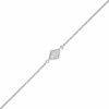 0.04 CT. T.W. Diamond Kite Frame Anklet in Sterling Silver – 10"