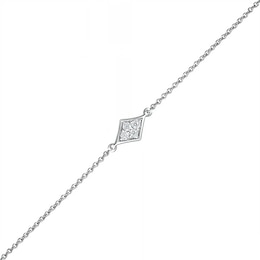0.04 CT. T.W. Diamond Kite Frame Anklet in Sterling Silver – 10&quot;