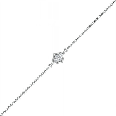 0.04 CT. T.W. Diamond Kite Frame Anklet in Sterling Silver – 10"