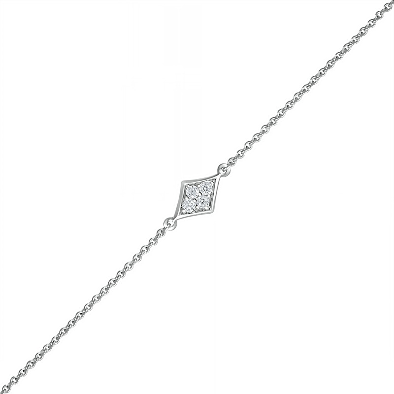 0.04 CT. T.W. Diamond Kite Frame Anklet in Sterling Silver – 10"|Peoples Jewellers