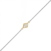 Thumbnail Image 0 of 0.04 CT. T.W. Diamond Kite Frame Anklet in Sterling Silver and 14K Gold Plate – 10"