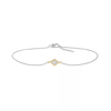 Thumbnail Image 1 of 0.04 CT. T.W. Diamond Kite Frame Anklet in Sterling Silver and 14K Gold Plate – 10"