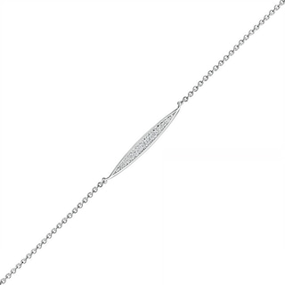 0.085 CT. T.W. Diamond Elongated Oval Anklet in Sterling Silver – 10"