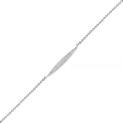 0.085 CT. T.W. Diamond Elongated Oval Anklet in Sterling Silver – 10"