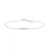 Thumbnail Image 1 of 0.085 CT. T.W. Diamond Elongated Oval Anklet in Sterling Silver – 10"