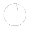 Thumbnail Image 2 of 0.085 CT. T.W. Diamond Infinity Anklet in Sterling Silver – 10&quot;