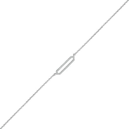 0.066 CT. T.W. Diamond Open Bar Anklet in Sterling Silver – 10&quot;