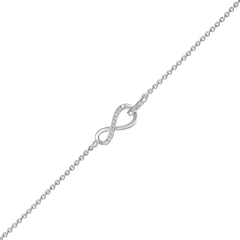 Diamond Accent Infinity Anklet in Sterling Silver – 10"|Peoples Jewellers