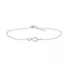 Diamond Accent Infinity Anklet in Sterling Silver – 10"