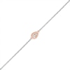 0.04 CT. T.W. Composite Teardrop Anklet in Sterling Silver and 10K Rose Gold – 10"