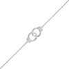 0.04 CT. T.W. Diamond Interlocking Circle Anklet in Sterling Silver – 10"