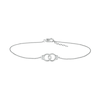 0.04 CT. T.W. Diamond Interlocking Circle Anklet in Sterling Silver – 10"