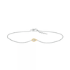 Thumbnail Image 1 of 0.04 CT. T.W. Composite Teardrop Anklet in Sterling Silver and 10K Gold – 10"