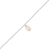 0.04 CT. Diamond Solitaire Teardrop Anklet in Sterling Silver and 10K Rose Gold – 10"