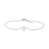 Thumbnail Image 2 of 0.04 CT. Diamond Solitaire Teardrop Anklet in Sterling Silver and 10K Rose Gold – 10&quot;