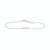 Thumbnail Image 1 of 0.04 CT. T.W. Diamond Triple Teardrop Anklet in Sterling Silver and 10K Gold – 10"